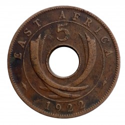 5 cents 1922, George V., East Africa