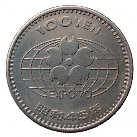 100 yen 1970, rok 45, Osaka Expo ´70, Mt. Fuji, Hirohito, Japonsko