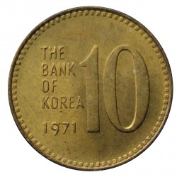 10 won 1971, Pagoda at Pul Guk Temple, South Korea, Južná Kórea