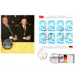 1989 - Staatsbesuch von Michail Gorbatschow, medaila, numisbrief, Nemecko
