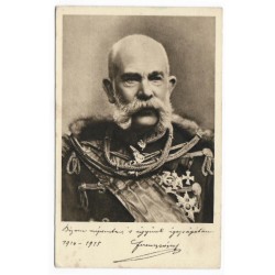 Portrét Františka Jozefa I., 1915, pohľadnica, Rakúsko Uhorsko