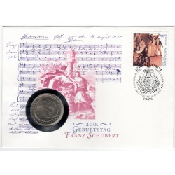 1997 - 200. Geburtstag Franz Schubert, 5 mark, 1982 D, numisbrief, Nemecko