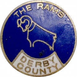 Derby Country F.C., The Rams, A&R Coffer LTD, futbalový smaltovaný odznak, Anglicko