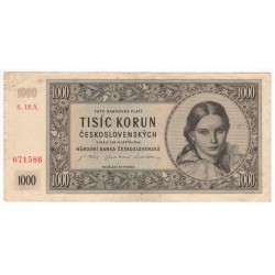 1 000 Kčs 1945, S. 18 A, bankovka, Československo, F