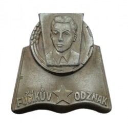 Fučíkův odznak, obecný kov, upínanie na sponu, Československo