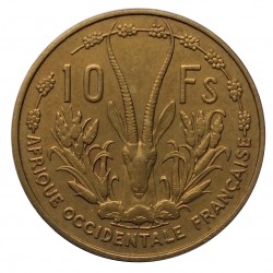10 francs, 1956, colonial coinage, French West Africa