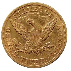 5 D. - 1879 HALF EAGLE, zlato, USA