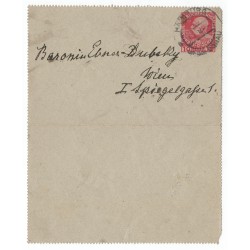 K 47 - 10 H rot, Kartenbriefe, 1908, Hainburg an der Donau, zálepka, ʘ, Rakúsko Uhorsko