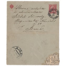 K 45 - 10 H rot, Kartenbriefe, 1907, zálepka, ʘ, Rakúsko Uhorsko