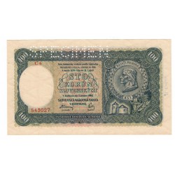 100 Ks 1940, C 6, II. Emisia, horný SPECIMEN, Slovenský štát, aUNC