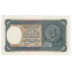 100 Ks 1940, E 11, I. Emisia, dolný SPECIMEN, Slovenský štát, aUNC